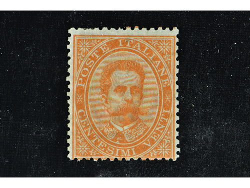 Italy. Michel 39A ★, 1879 King Umberto I 20 c brown-orange perf 14. EUR 350