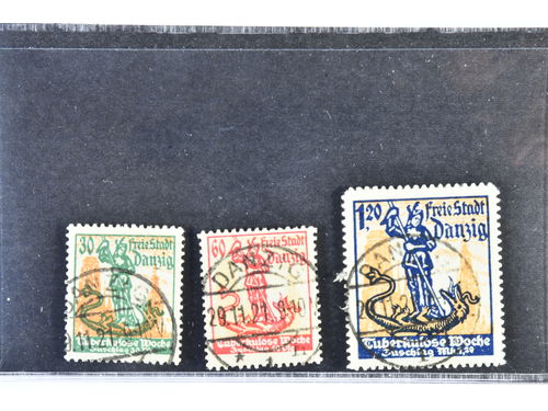 Germany, Danzig. Michel 90–92 used, 1921 Tuberculosis SET (3). Cpl set in good condition. EUR 400