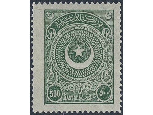 Turkey. Michel 825 ★★, 1923 Star and Crescent 500 pia green. Slightly off-centered. EUR 3200