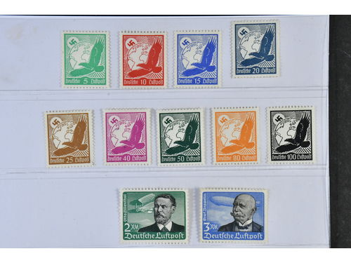 Germany, Reich. Michel 529–39x ★★, 1934 Air Mail SET vertical gum rippling (11). EUR 850
