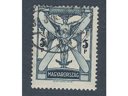 Hungary. Michel 510 used, 1933 Air Mail 5 P black-blue. EUR 170