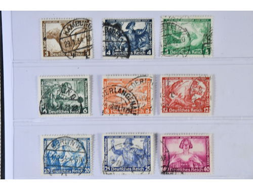 Germany, Reich. Michel 499–507 used, 1933 Charity – Opera SET cheapest perf (9). EUR 500