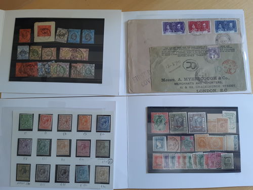 British commonwealth. Lot ★★/★/⊙. GB 1912 George V short SET (15) Mi 127–40 *, Hong Kong 1900s cancellations and 1990s issues ** and India various issues mint/used. Also one Grenada cover front and one FDC, plus 30 large-format covers taxed in GB incl. several with postage due stamps 1937–80s.