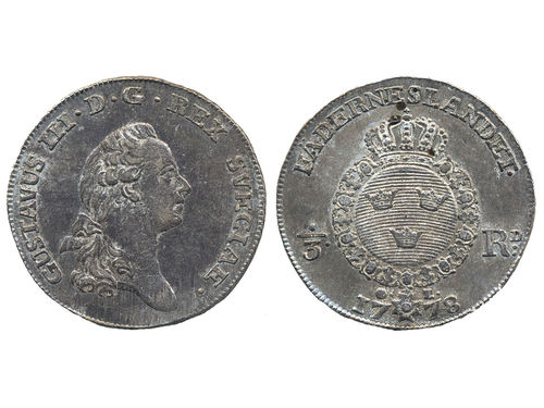 Coins, Sweden. Gustav III, SM 62, 1/3 riksdaler 1778. 9.75 g. Stockholm. SMB 44. 01.