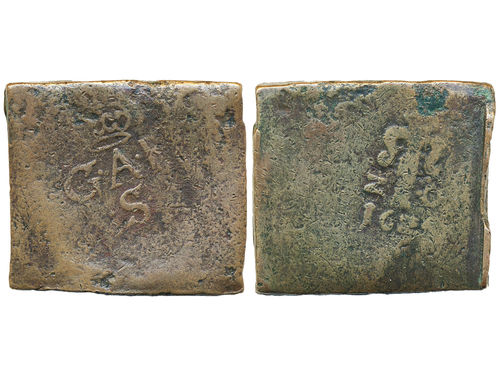 Coins, Sweden. Gustav II Adolf, SM 130, 2 öre (klippe) 1625. 54.63 g. Säter. Ex. Sven Svensson. R. SMB 145. 1.