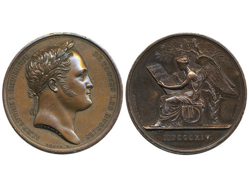 Medals, regal, Russia. Alexander I, Diakov 378.1, Bronze medal, 41 mm, 36.72 g., 1814 Visit of Alexander I to Paris. Paris mint, by D.Denon and B. Andrieu. XF.