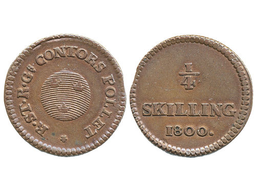 Coins, Sweden. Gustav IV Adolf, SM 72, ¼ skilling riksgälds 1800. 2.78 g. Avesta. SMB 108. 01.