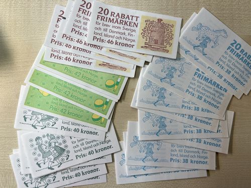 Sweden. Discount stamp booklets. 25 discount stamp booklets.