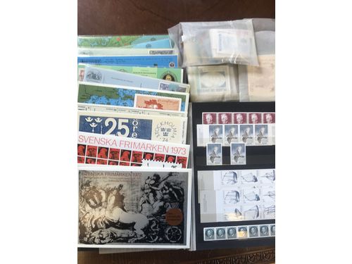 Sweden. Face value. Stamps and booklets 1970s–80s incl. twelve year sets, etc. Face value ca. 2800.