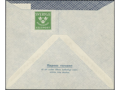 Sweden. Military Facit M11A P on cover, 1943, proof for the M11 A issue on yellow-white paper. Only two recorded according to previous specialists. Ex. Zetterberg.
