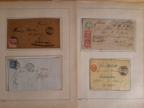 Switzerland. Collection covers 1860s–1960s loose and on leaves. E.g. postal stationery incl. unused and better FDCs. Somewhat mixed quality. (100)