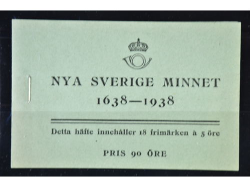 Sweden. Booklet Facit H34BC, 1938 New Sweden 18 × 5 öre green, perf on 3+4 sides. SEK 2250