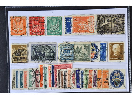 Germany, Reich. Used 1922–1928. All different, e.g. Mi 211, 213-14, 233-34, 259-60, 330A, 367, 400, 405-06, 424. Mostly good quality. Mi € 686 (37)