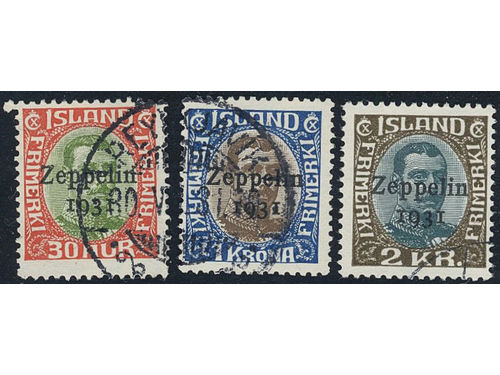 Iceland. Facit 162–64 used, 1931 