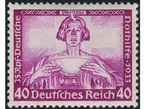 Germany, Reich. Michel 507 ★★, 1933 Charity - Opera 40 + 35 Rpf dark lilac. A nice stamp. EUR 950