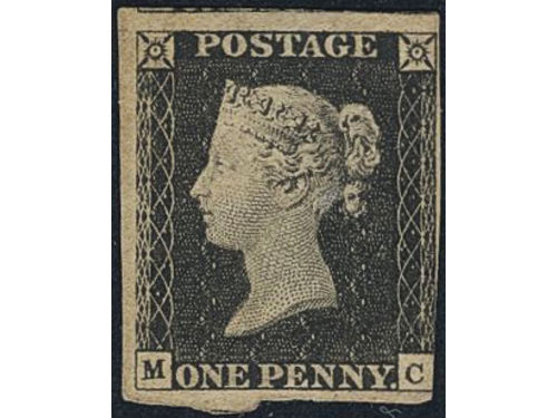 Britain. Michel 1b (★), 1840 Queen Victoria 1 d black. Large margins just touched on right hand side, check letters MC, unused, no faults noticed and no trace of pmk whatsoever. Very attractive SG #2 cat. £12,500 unused. EUR 4500