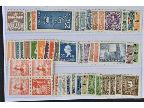Denmark. ★★/★ 1934–1937. All different, e.g. F 111, 243-45, 256-61, 262-66, 267-72, 273-77, 280H3. Mostly good quality. F SEK 5060 (45)
