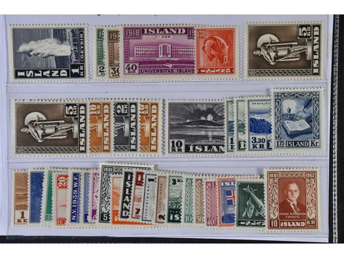Iceland. ★★ 1934–1953. All different, e.g. F 234, 237-39, 248, 261-64, 280, 287, 312-14, 318, 324. Mostly good quality. F SEK 6025 (35)