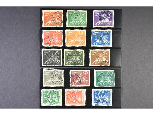 Sweden. Lot used 1924 on leaves. The Uneversal Postal Union. Fine quality.
