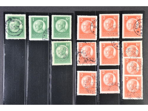 Sweden. Lot used 1924 on leaves. The World Postal Congress. Fine quality. (40)