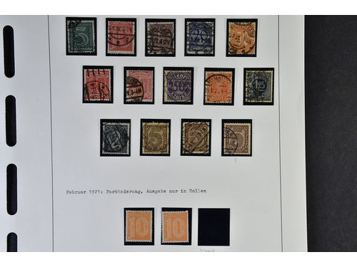 Germany, Reich. Collection ★★/★/⊙ 1903–38 on leaves. OFFICIALS; well-filled and interesting collection with also some covers/cards. Mostly fine quality. (300-350)
