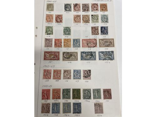France. Accumulation used 1849–1940 on leaves without stamp mounts Mostly fine quality. (800)