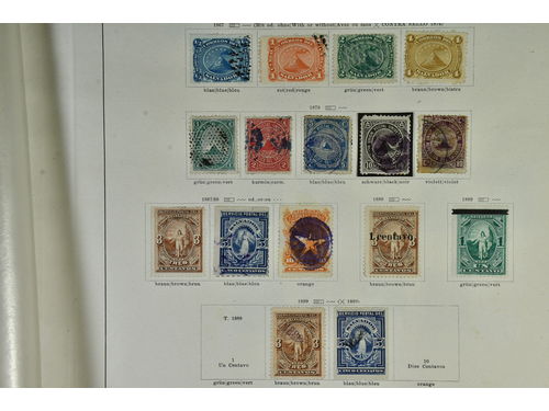 El Salvador. Lot ★★/★/⊙ 1867–1916 on leaves with stamp mounts. Used and mint. Fine quality. (300)