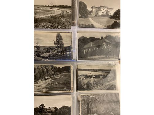 Sweden. Picture postcards. Topographical, small size, b/w, 320 different in a binder with plastic pockets. Please see a selection of scans at www.philea.se.