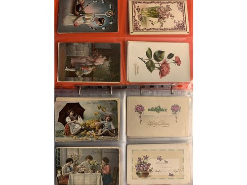 Sweden. Picture postcards. Different motifs, small size, all franked with GV medallion, 5 or 10 öre, more than 300 different in a binder with plastic pockets.