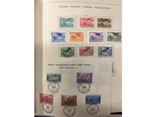 Hungary. Collection ★★/★/⊙ 1871–1978 in Schaubek album without stamp mounts. Incl some FDCs. Mostly fine quality.