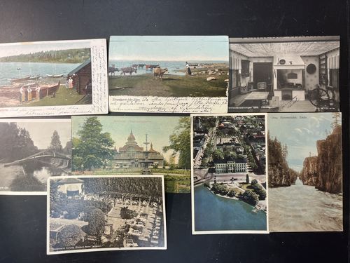 Sweden. Picture postcards, lot Ca. 1900–60 in two boxes. About 1600 cards from VÄRMLAND and DALARNA. Approx. 6 kg.