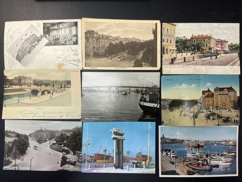 Sweden. Picture postcards, lot Ca. 1900–60 in box. About 1000 cards from GÖTEBORG.