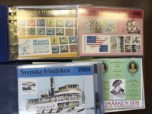 Sweden. Year sets. Cpl. 14 different 1975–88 + eight year sets booklets 1981–1988. Face value ca 2500.