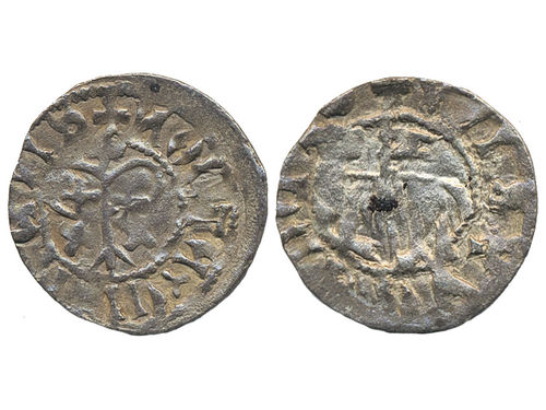 Coins, Sweden. Medeltid - Gotland, LL XXXV:1a, 1 örtug ND (1300s). 0.88 g. Visby. High silver content. SMB 47. 1+/01.