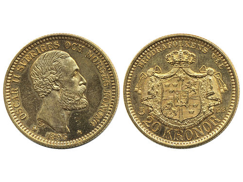 Coins, Sweden. Oskar II, MIS II.12, 20 kronor 1895. 01.