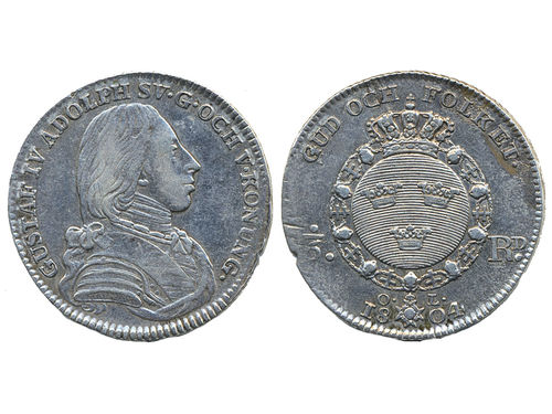 Coins, Sweden. Gustav IV Adolf, SM 39, 1/6 riksdaler 1804. 6.03 g. Stockholm. 1.