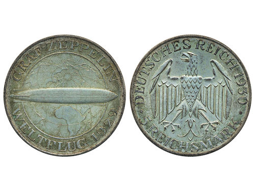 Coins, Germany, Weimar Republic. KM 68 5 Reichsmark 1930 A. VF
