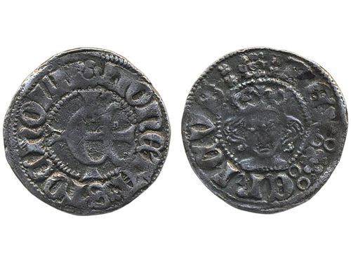 Coins, Sweden. Erik av Pommern, LL 1a, 1 örtug ND. 1.29 g. Stockholm. Bo 199. SMB 296. 1+.