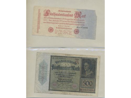 Banknotes, Germany, Weimar Republic. The hyperinflation period and some Notgeld. About 170 in mixed condition, incl. a few foreign.