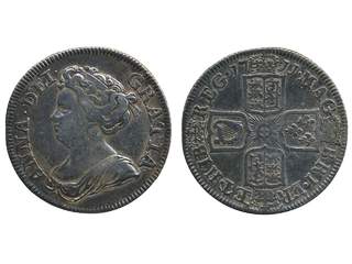 Coins, Great Britain, England. Anne, Spink 3610, 1 shilling 1711. 5.96 g. Lightly …