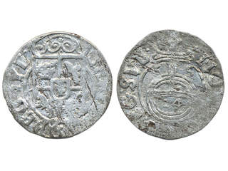 Coins, Swedish possessions, Elbing. Kristina, SB 12a, 1/24 taler 1635. 0.91 g. Weakly …