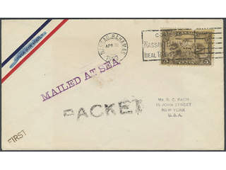 Canada. Michel 127 cover , 5 cents (def) on cover to USA, sent from NASSAU Bahamas …