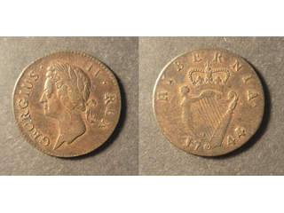 Ireland George II (1727-1760) 1/2 penny 1744, VF