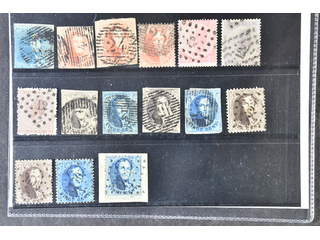 Belgium. Used 1849–1865. All different, e.g. Mi 2, 5B, 9, 13B, 17-18. Mostly good …