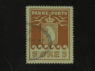 Denmark Greenland. Facit P6 II used , 5 øre red-brown. Part of oval cancellation. …