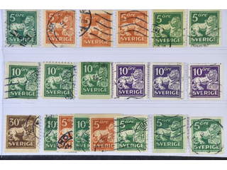 Sweden. Used 1920–34. St.Lion. All different, e.g. F 140Ccx, 141bz,142Abz+Ed, …