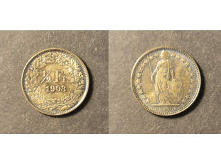 Switzerland 1/2 franc 1903, UNC tonad