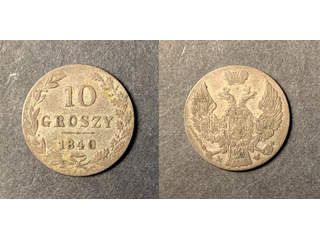 Polen 10 groszy 1840, XF