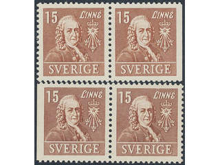 Sweden. Facit 321BC/CB ★★, 1939 Royal Academy of Sciences 15 öre brown, pair 3+4 and …