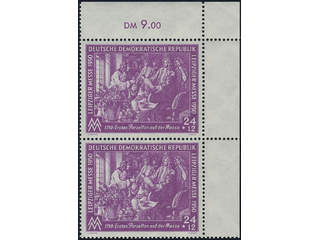 Germany, GDR (DDR). Michel 248PF I ★★, 1950 Lepzig Fair 24 + 12 pf dark purple with …